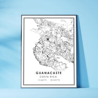 
              Guanacaste, Costa Rica Modern Style Map Print 
            