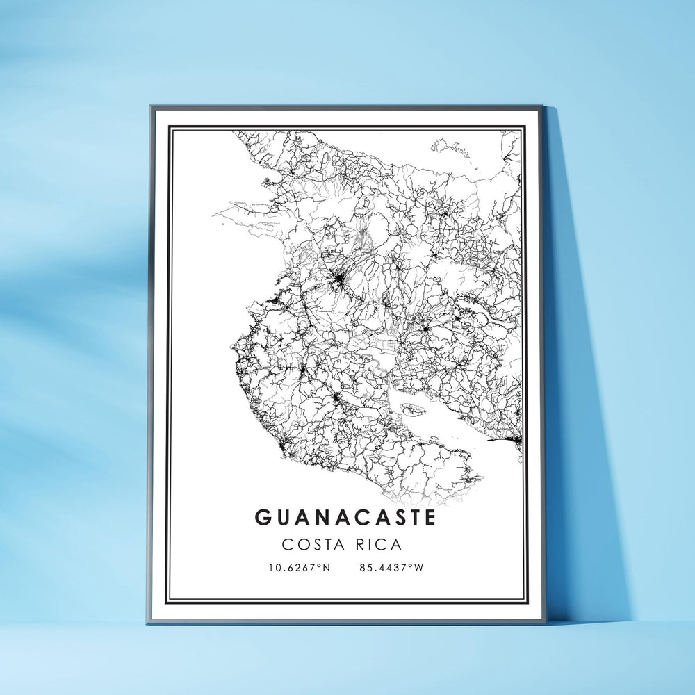 Guanacaste, Costa Rica Modern Style Map Print 