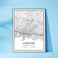 
              Stamford, Connecticut Modern Map Print 
            