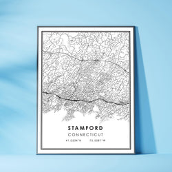 Stamford, Connecticut Modern Map Print 