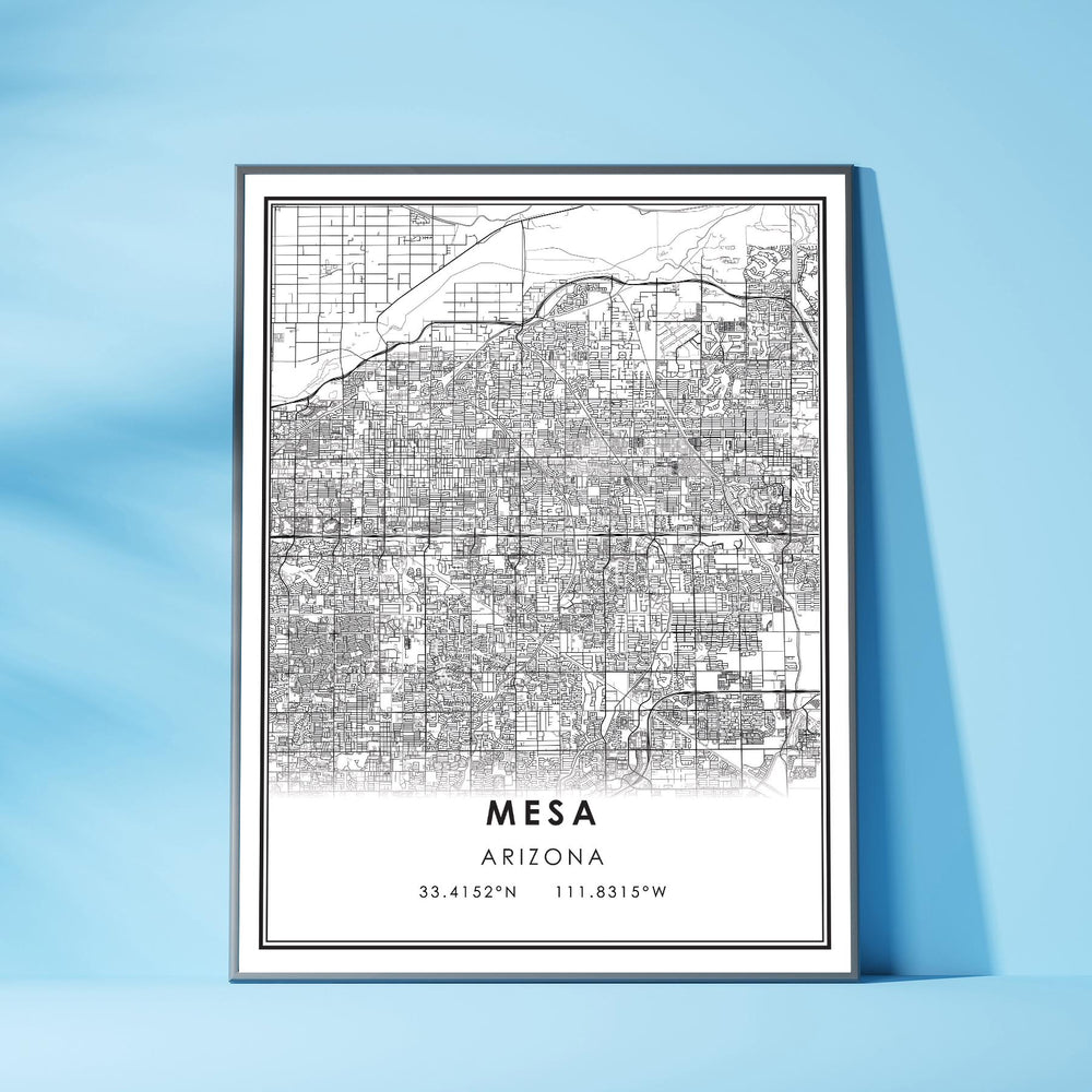 Mesa, Arizona Modern Map Print