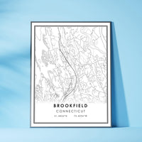 Brookfield, Connecticut Modern Map Print 