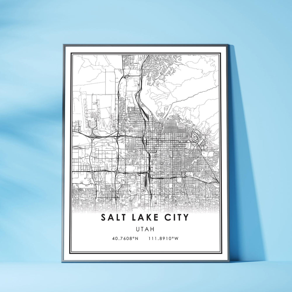 Salt Lake City, Utah Modern Map Print 