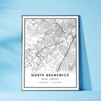 
              North Brunswick, New Jersey Modern Map Print 
            