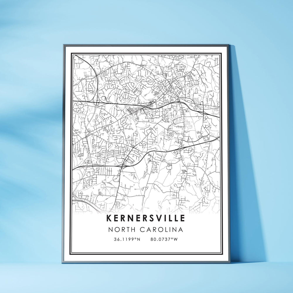 Kernersville, North Carolina Modern Map Print 