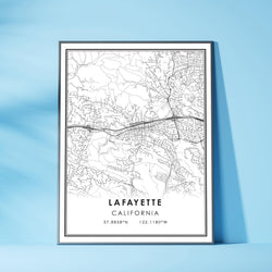 Lafayette, California Modern Map Print 