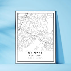 Whippany, New Jersey Modern Map Print 