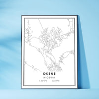 
              Okene, Nigeria Modern Style Map Print 
            