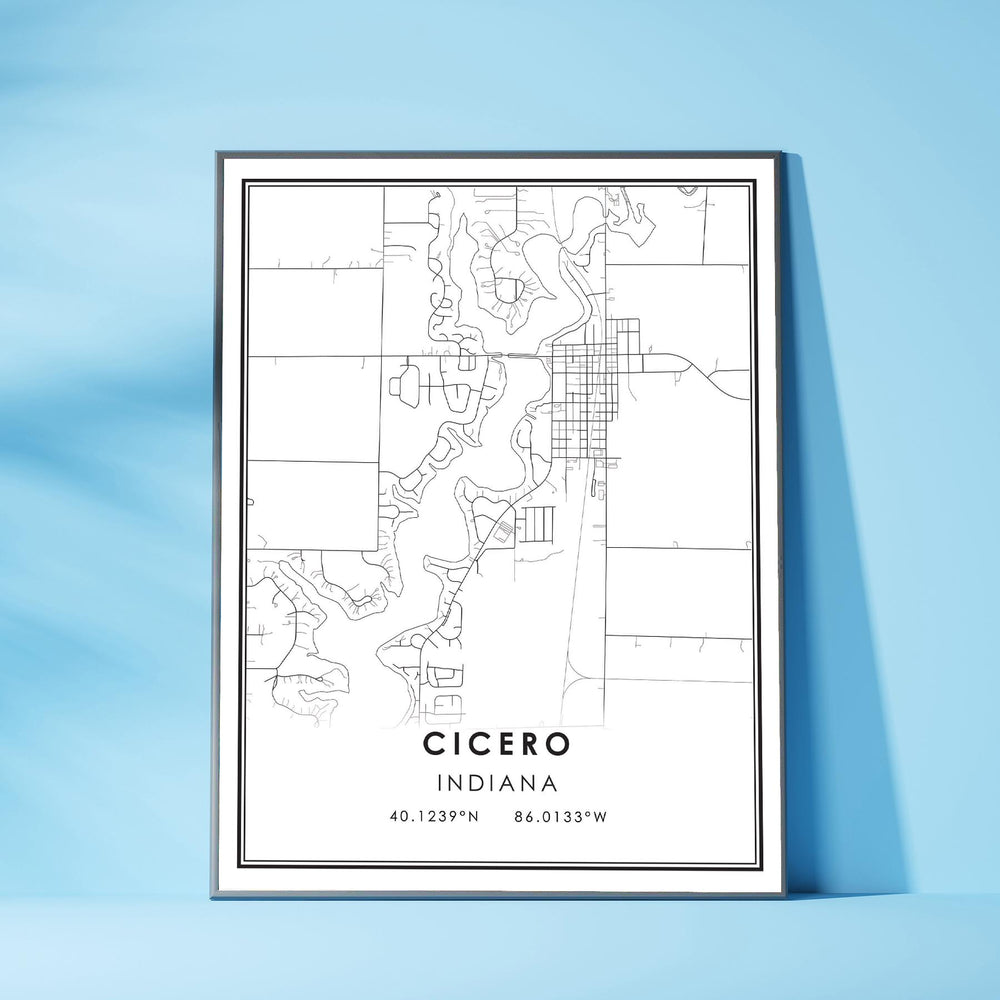 Cicero, Indiana Modern Map Print 