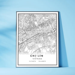 Cho Lon, Vietnam Modern Style Map Print 