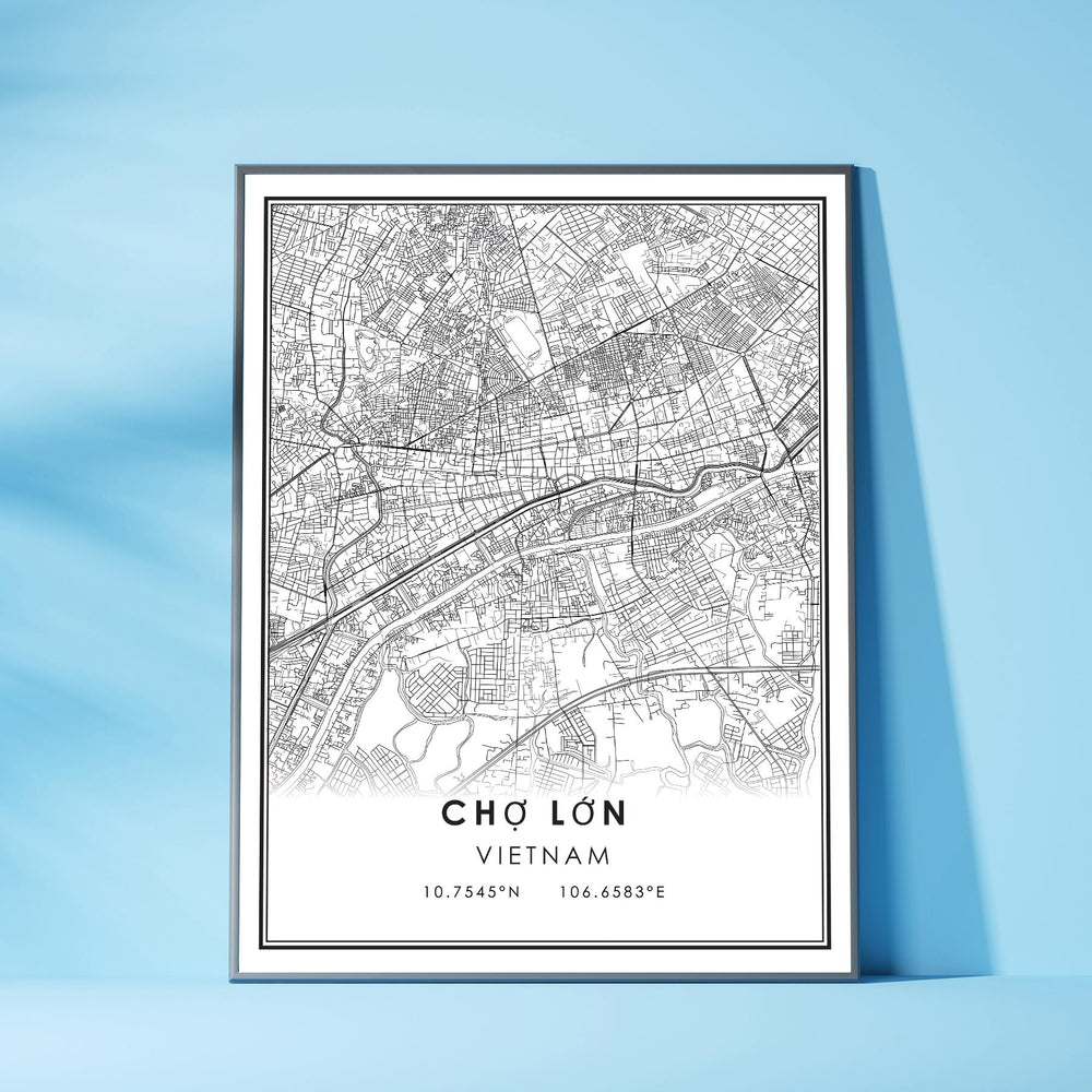 Cho Lon, Vietnam Modern Style Map Print 