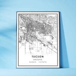 Tucson, Arizona Modern Map Print 