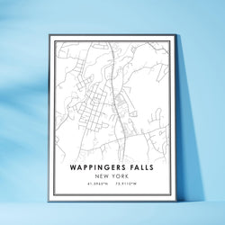 Wappingers Falls, New York Modern Map Print 