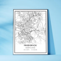 
              Frederick, Maryland Modern Map Print 
            