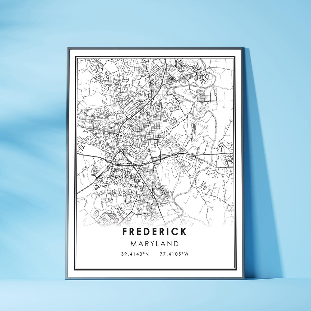 Frederick, Maryland Modern Map Print 