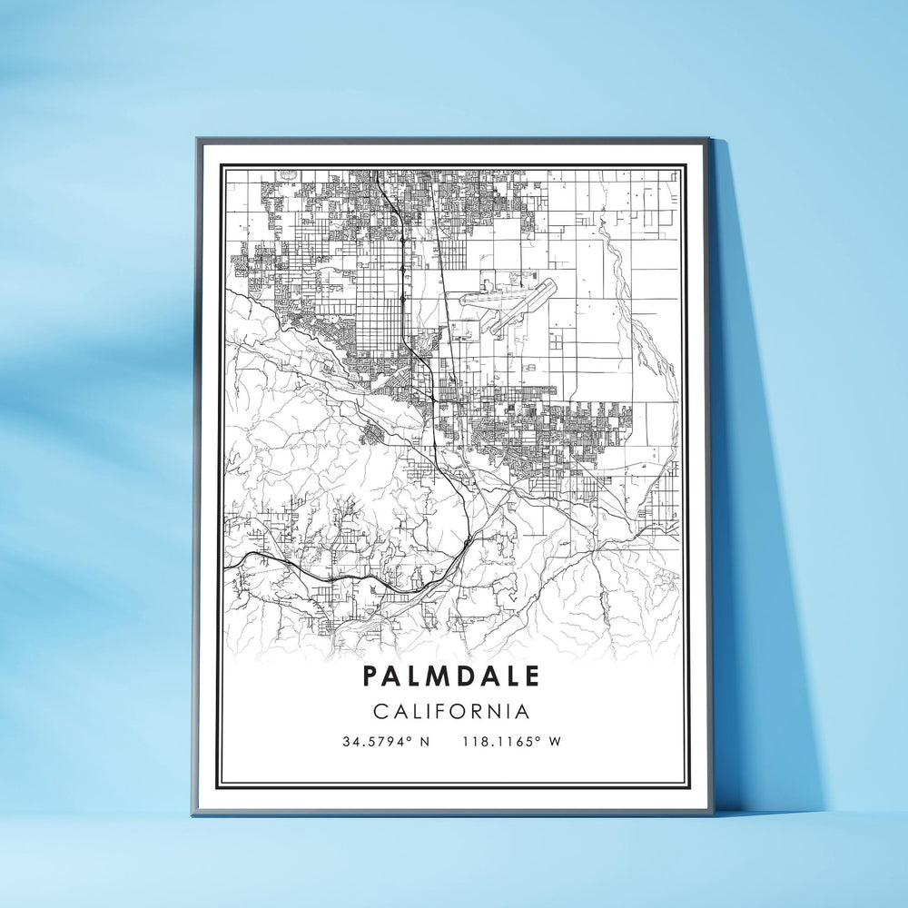 Palmdale, California Modern Map Print