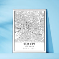 
              Glasgow, Scotland Modern Style Map Print
            