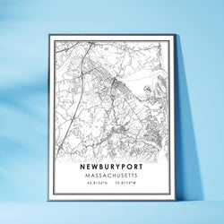 Newburyport, Massachusetts Modern Map Print 