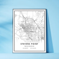 Stevens Point, Wisconsin Modern Map Print 
