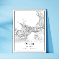 
              Tallinn, Estonia Modern Style Map Print 
            