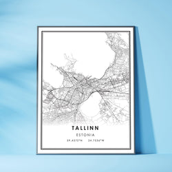 Tallinn, Estonia Modern Style Map Print 