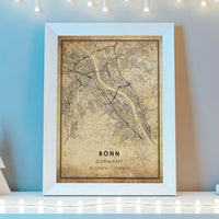 
              Bonn, Germany Vintage Style Map Print 
            
