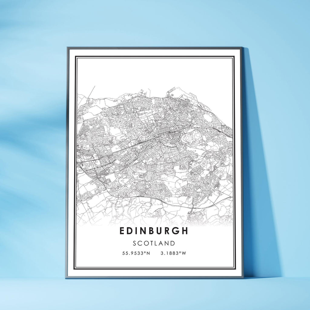 Edinburgh, Scotland Modern Style Map Print 