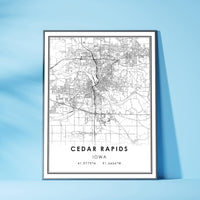 
              Cedar Rapids, Iowa Modern Map Print 
            