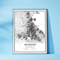 
              Brisbane, Australia Modern Style Map Print 
            