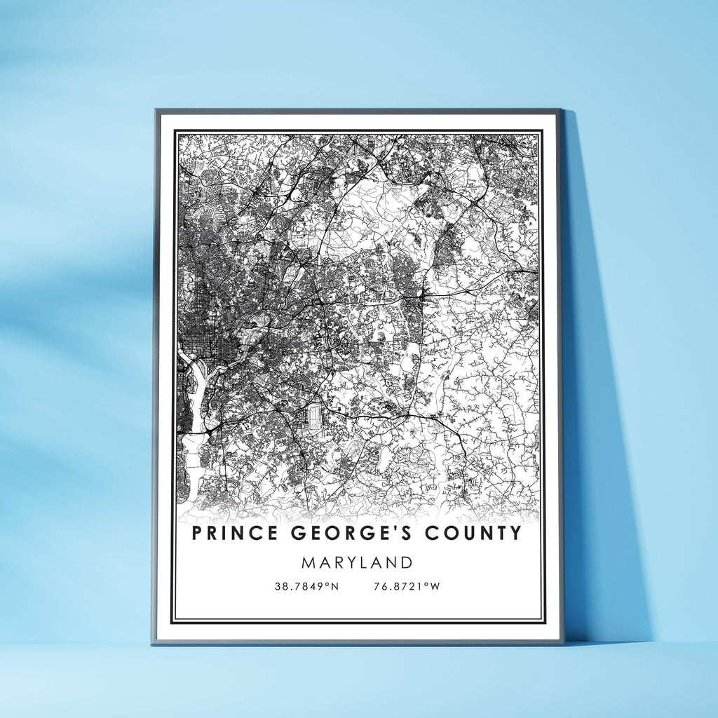 Prince George's County, Maryland Modern Map Print 