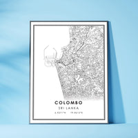 
              Colombo, Sri Lanka Modern Style Map Print 
            