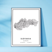 
              Slovakia, Europe Modern Style Map Print 
            