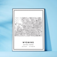 
              Wyoming, United States Modern Style Map Print 
            