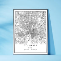 Columbus, Ohio Modern Map Print 