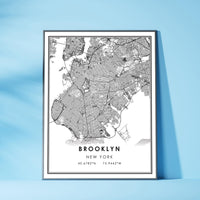 Brooklyn, New York Modern Map Print 