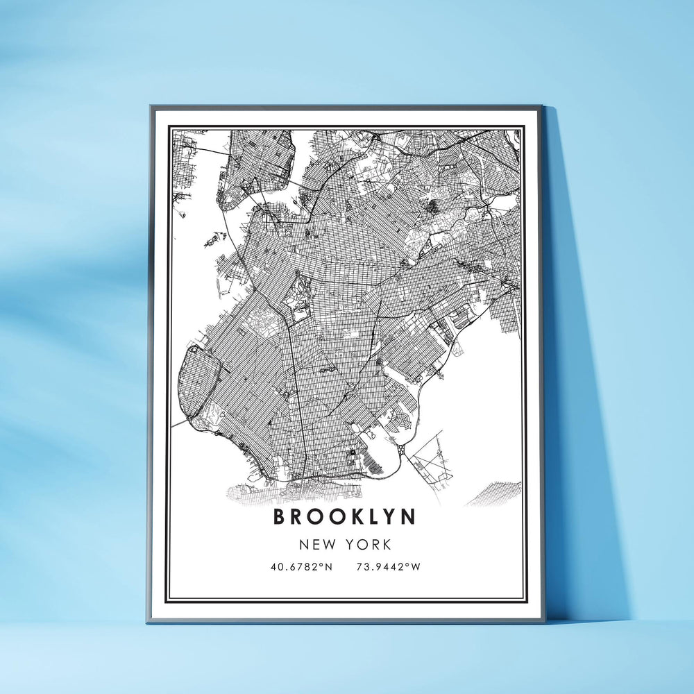 Brooklyn, New York Modern Map Print 