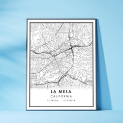 La Mesa, California Modern Map Print
