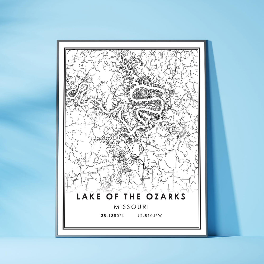 Lake of the Ozarks, Missouri Modern Map Print 