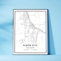 
              Platte City, Missouri Modern Map Print 
            