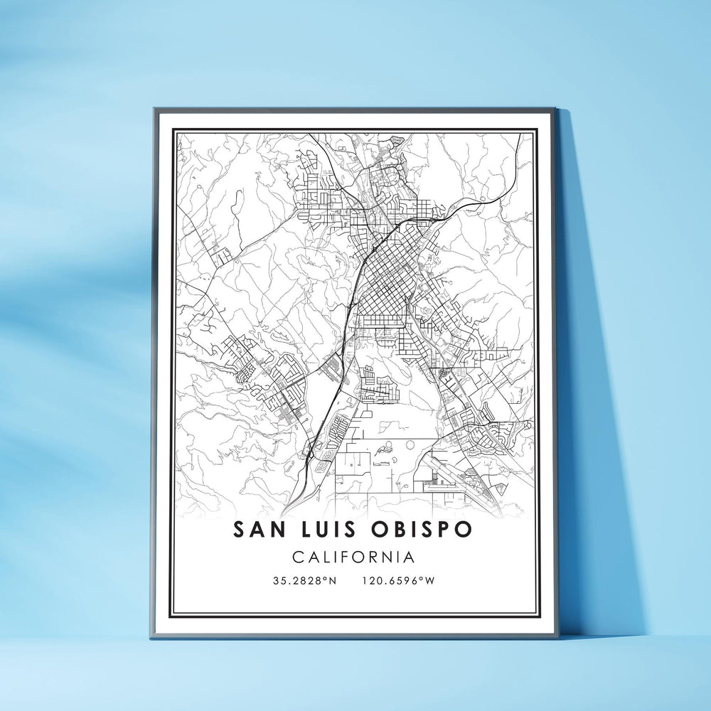 San Luis Obispo, California Modern Map Print 