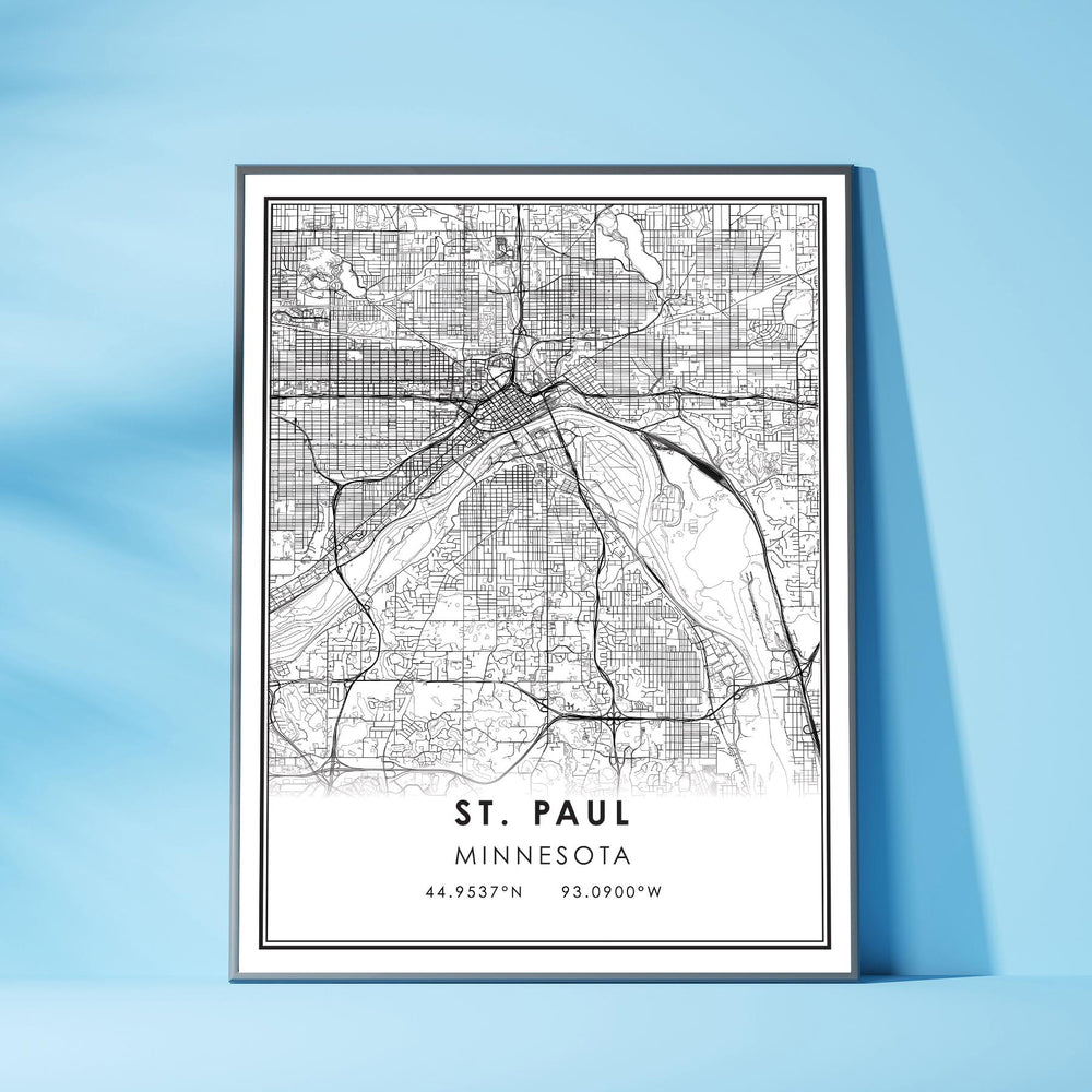 St Paul, Minnesota Modern Map Print 