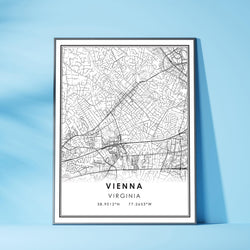 Vienna, Virginia Modern Map Print 