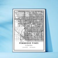 
              Pembroke Pines, Florida Modern Map Print 
            