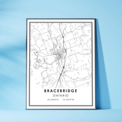 Bracebridge, Ontario Modern Style Map Print 