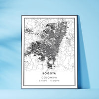 
              Bogota, Colombia Modern Map Print 
            