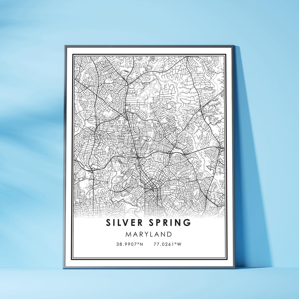 Silver Spring, Maryland Modern Map Print 
