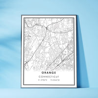 Orange, Connecticut Modern Map Print 