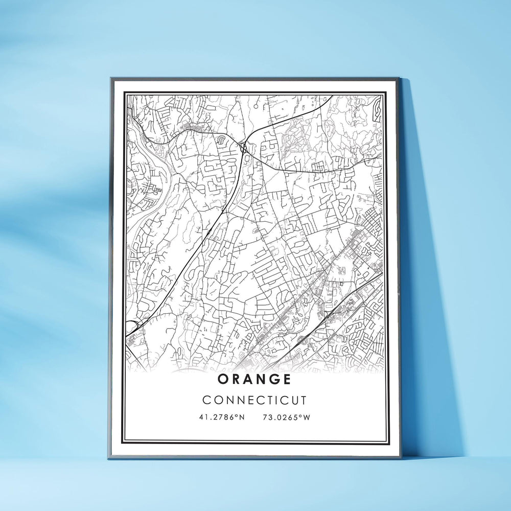 Orange, Connecticut Modern Map Print 