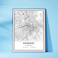 
              Roanoke, Virginia Modern Map Print
            