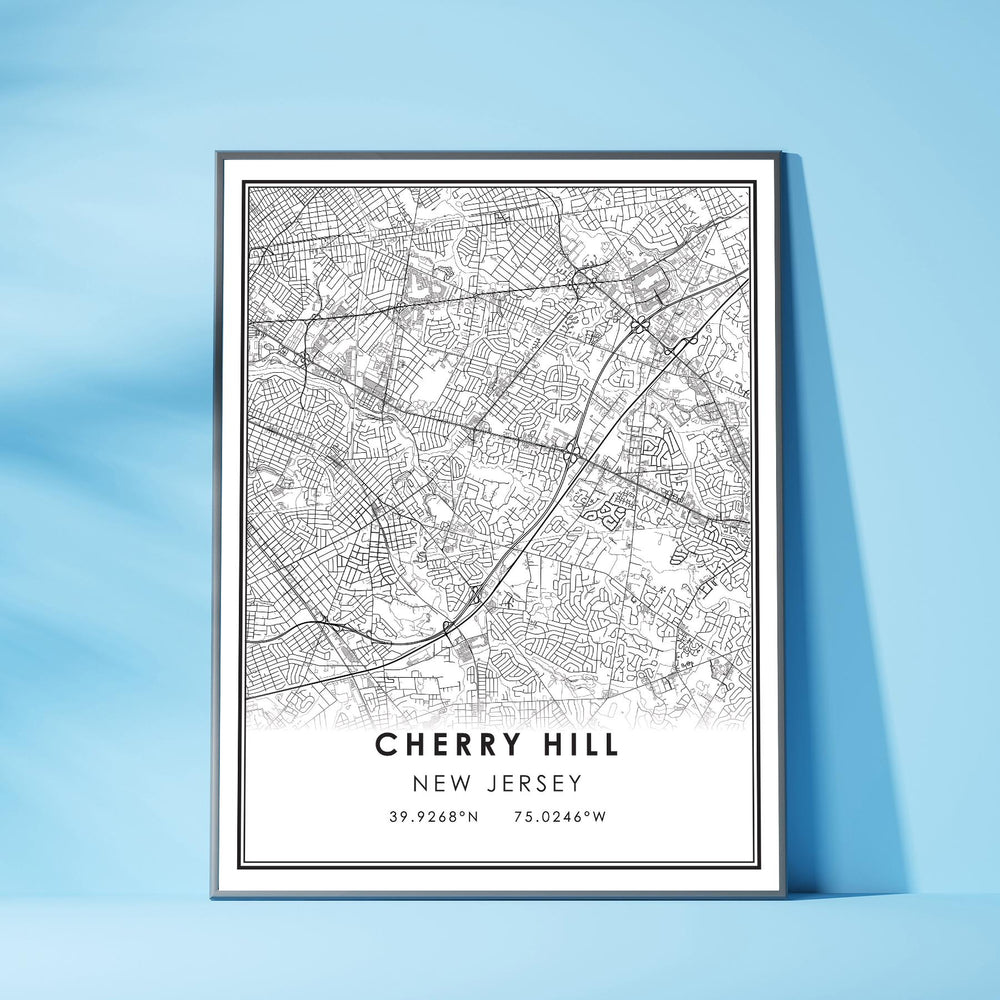 Cherry Hill, New Jersey Modern Map Print  